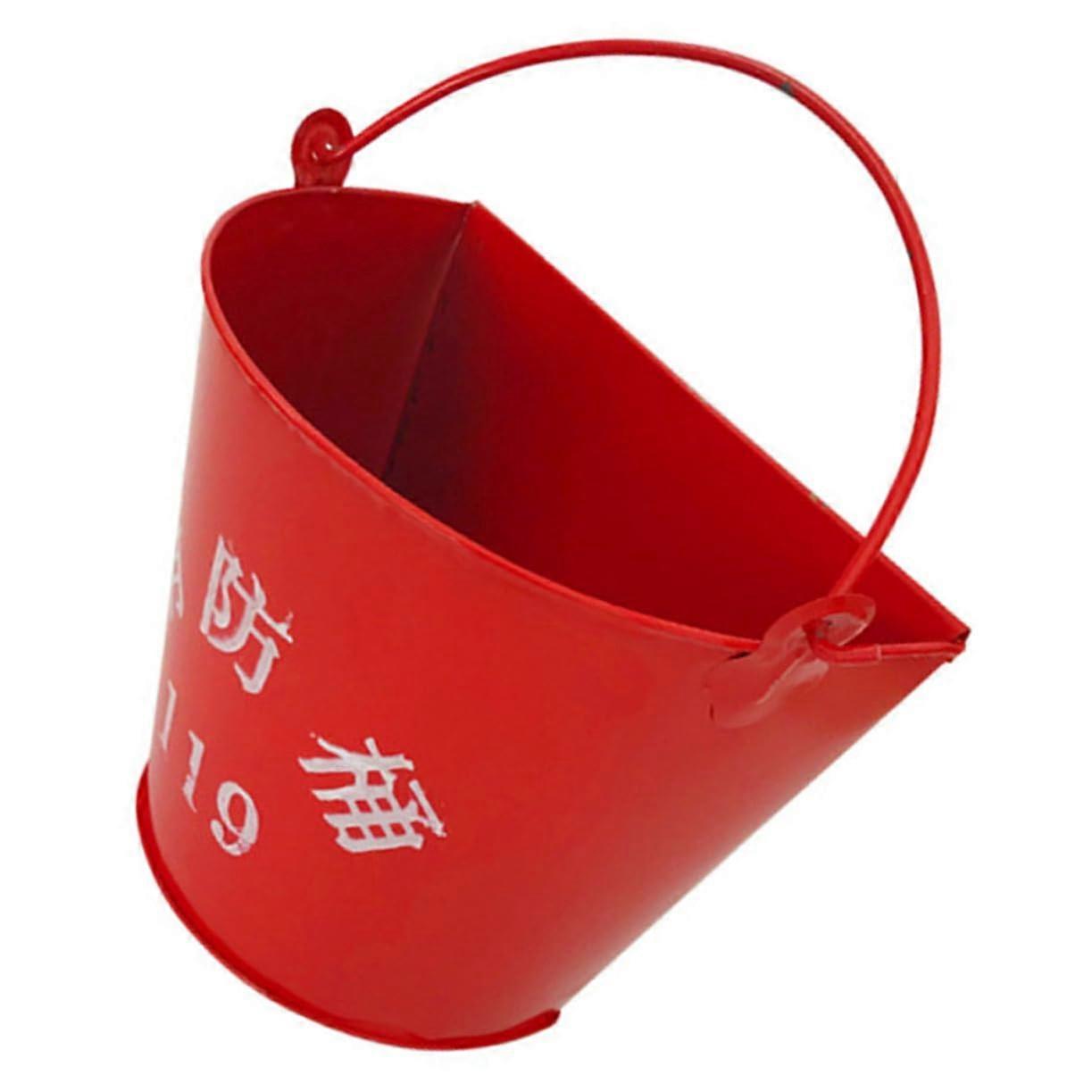 Metal Tin Bucket Red Iron Handheld 26.60X20.80X16.70CM Red