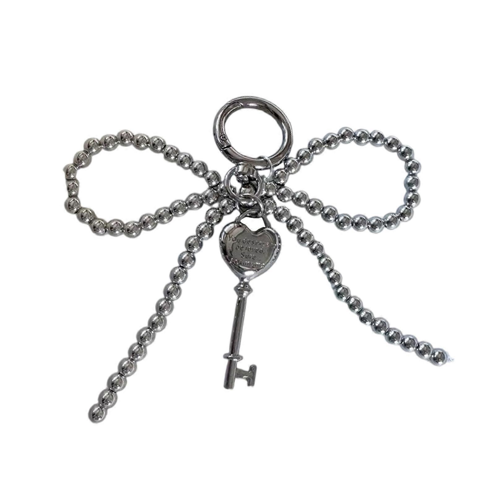 Versatile Beaded Keyring Accessory Featuring Elegant Bowknot Design Perfect For Everyday Carry Or Gifting