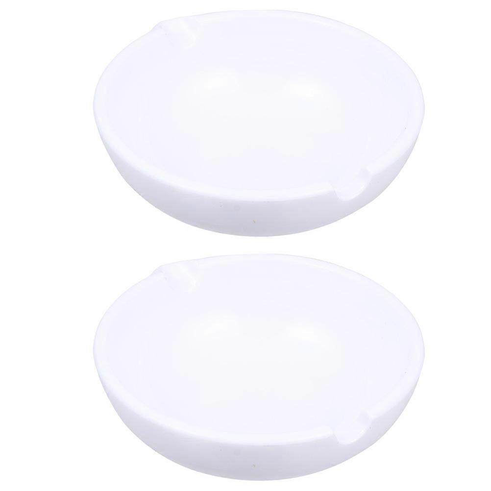 1 Set 2pcs Multifunctional Imitation Porcelain Ink Dishes White