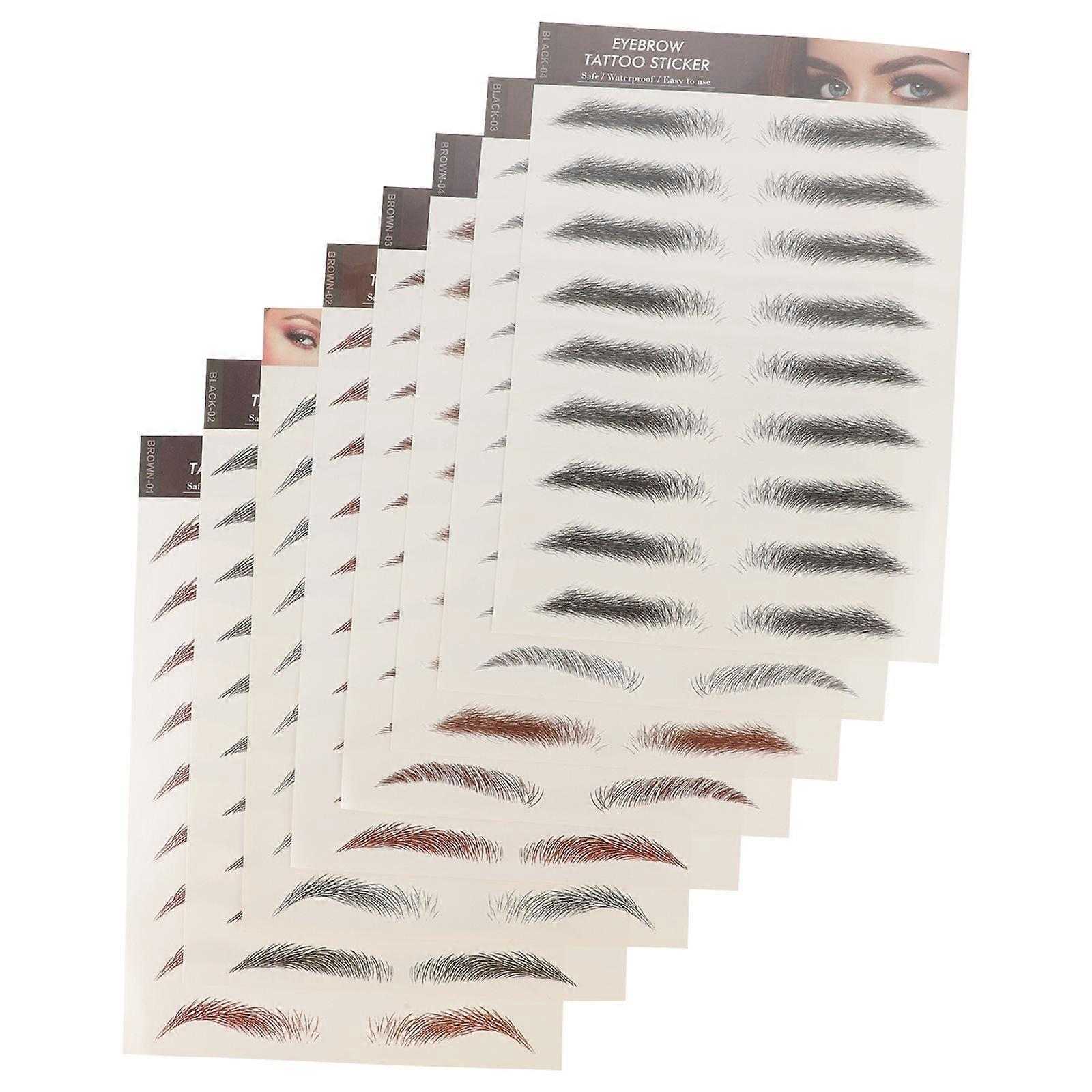 Brow Stickers Hair-Like Eyebrow Stickers People with Light or Sparse Eyebrows 8Pcs