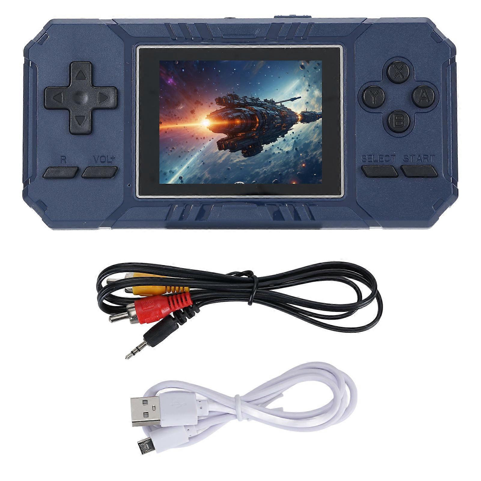 3 Inch Blue Retro Handheld Game Console with 520 Games, TV Connection, Double Player Support