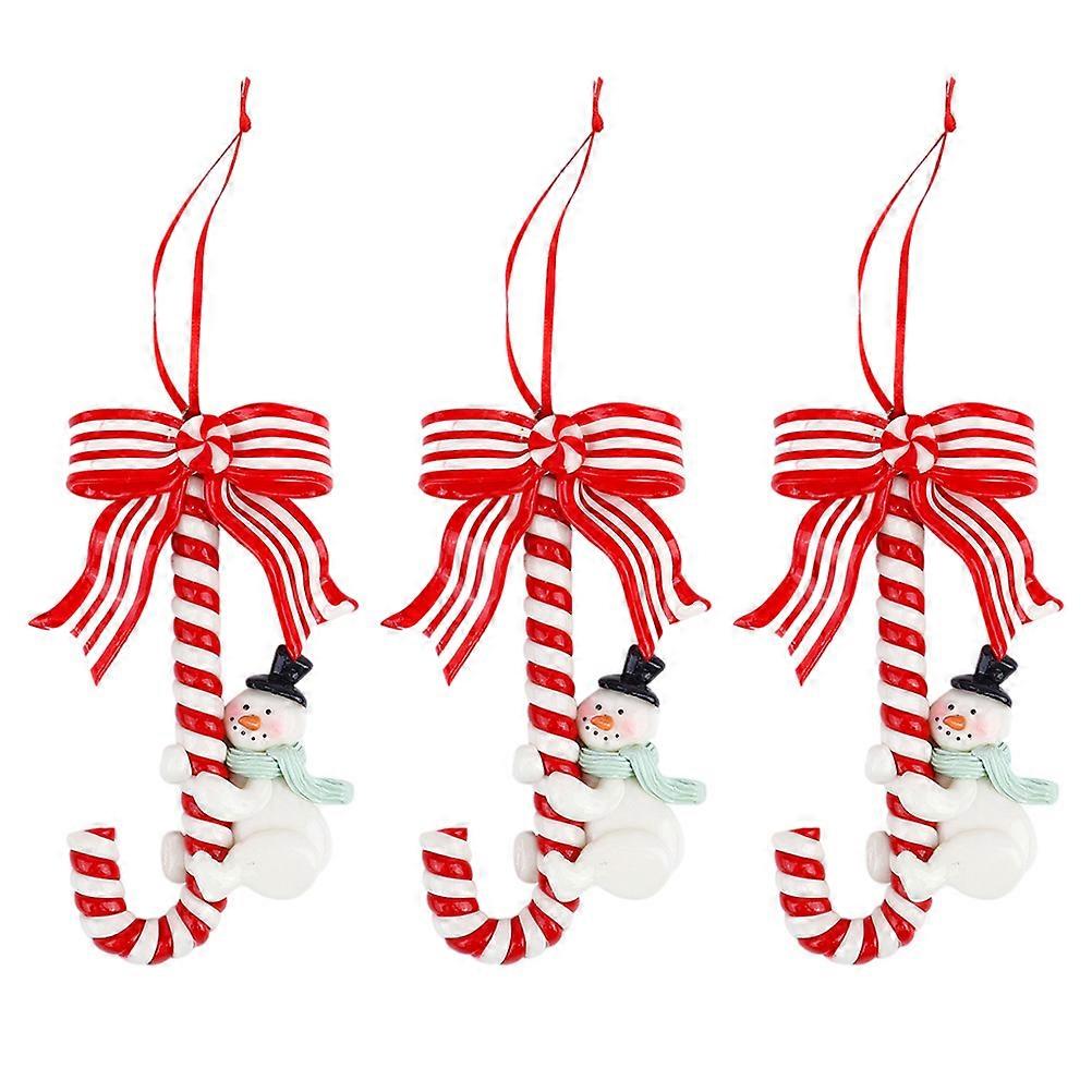 Xmas Party Decoration Candy Cane Shape Polymer Clay 12X7X1CM Decorative Item 3Pcs