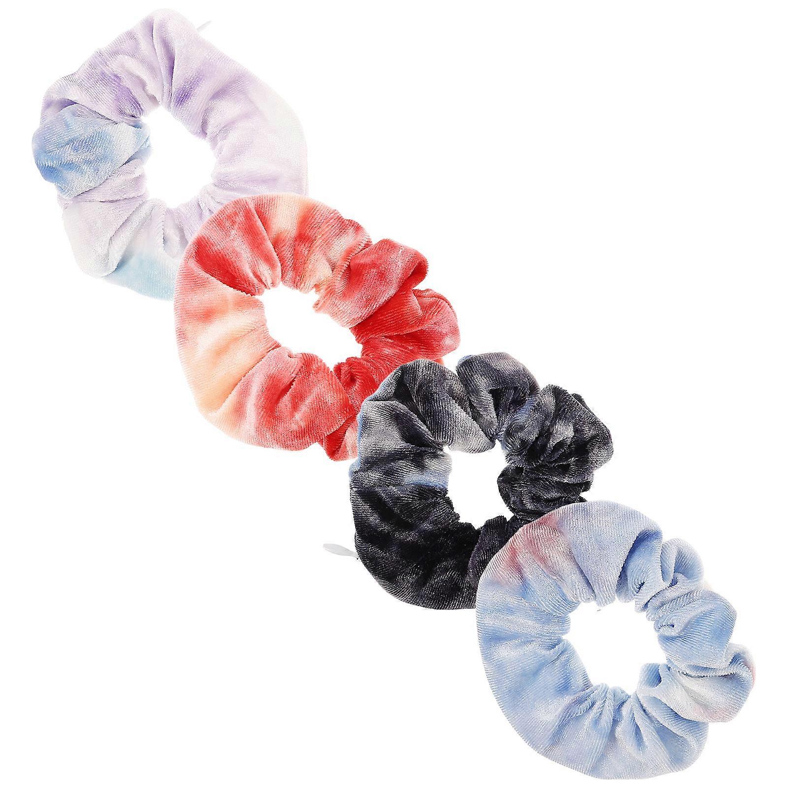 Ponytail Holders Hair Fixing And Decoration Hair Scrunchies Assorted .9×4.9×1.2in 4Set