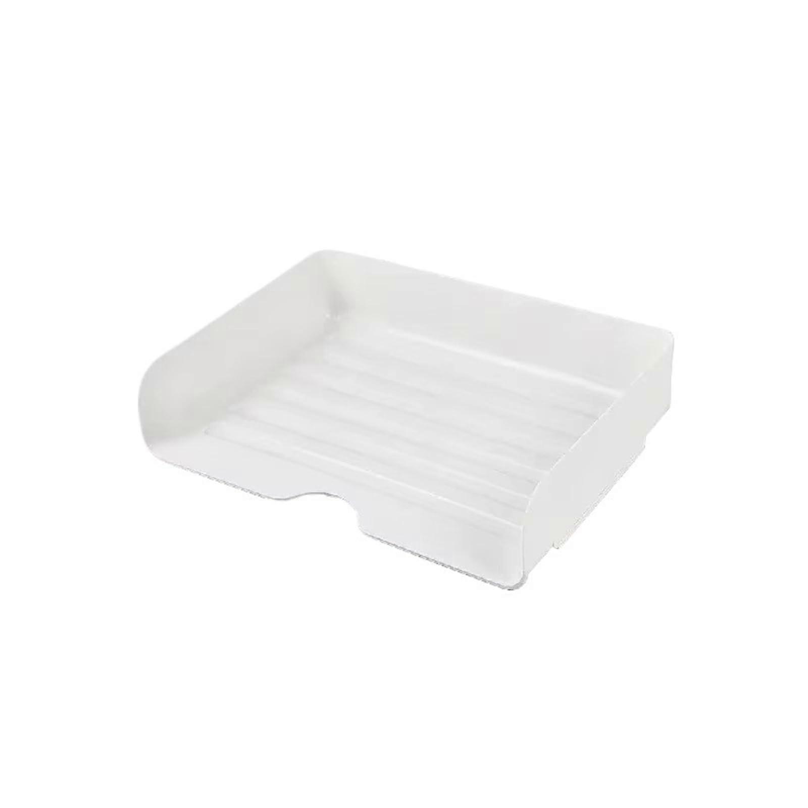 Robust Multifunctional Desk Organizer Storage Box, Stackable A4 File Tray, White Writing Supplies and Book Shelf