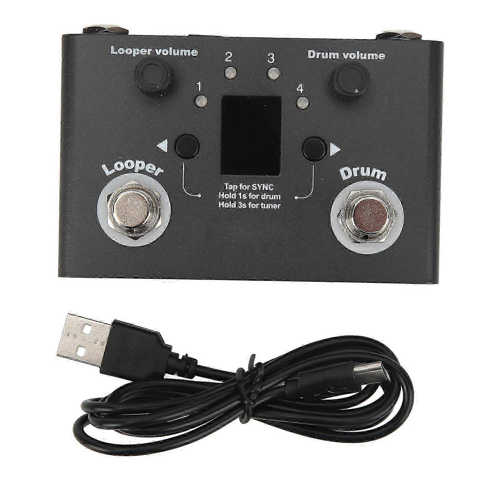 Drum Looper Pedal 4 Storage Location 11 Minutes Recording Time Metal Phrase Loop Effect Pedal with Tuner