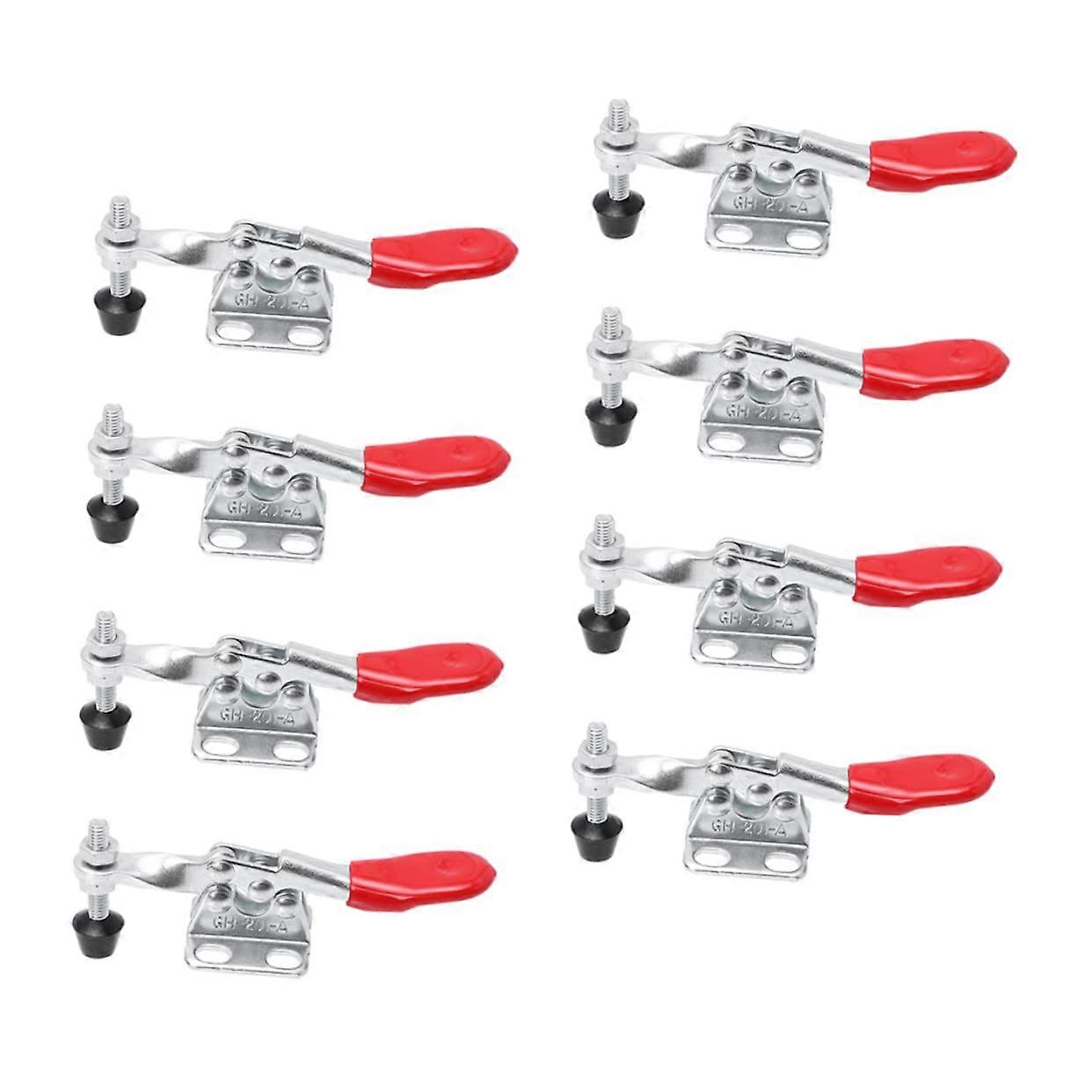 8Piece Quick Release Toggle Clamp Set, Heavy Duty Horizontal Tensioner with Quick Attachment, Silver Iron Upgrade Toggle Clamps
