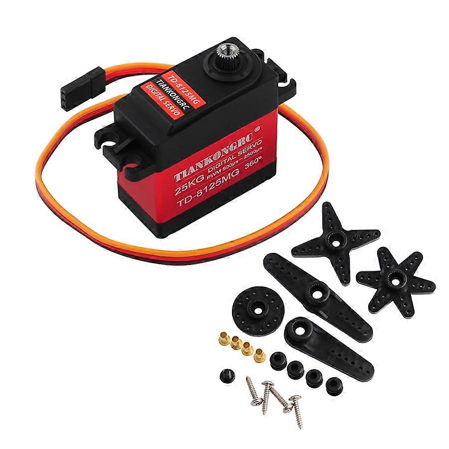 TD8125MG Digital Servo 360 Degree Waterproof Large Torque Metal Gear for DIY Robot Robot Arm RC Model PWM 500µs2500s