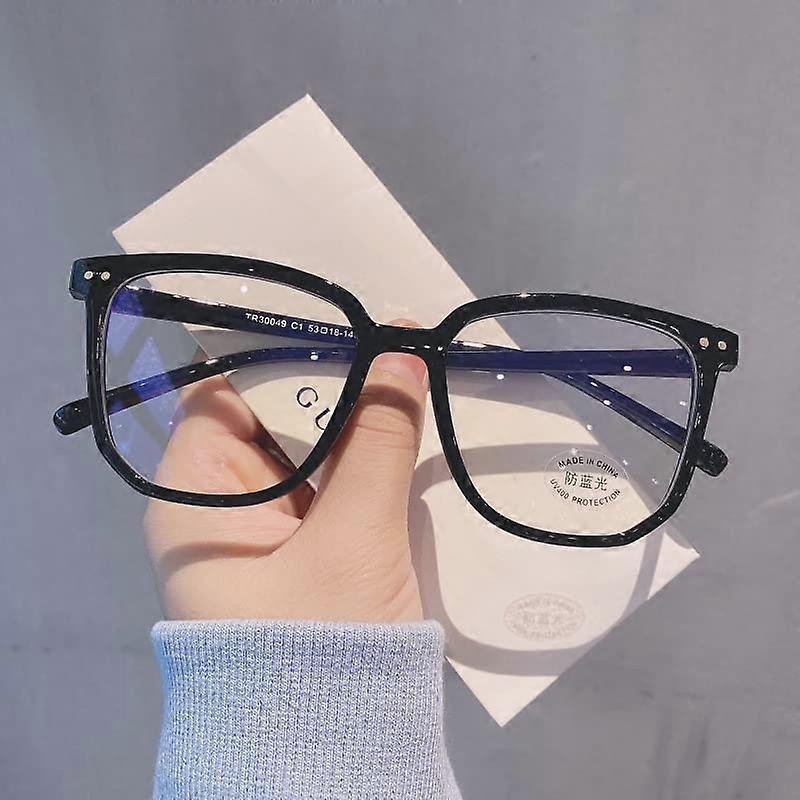 Oversized Reading Glasses, TR Frame, Blue Light Blocking, AntiEye Overexertion (BlackClear, 100)