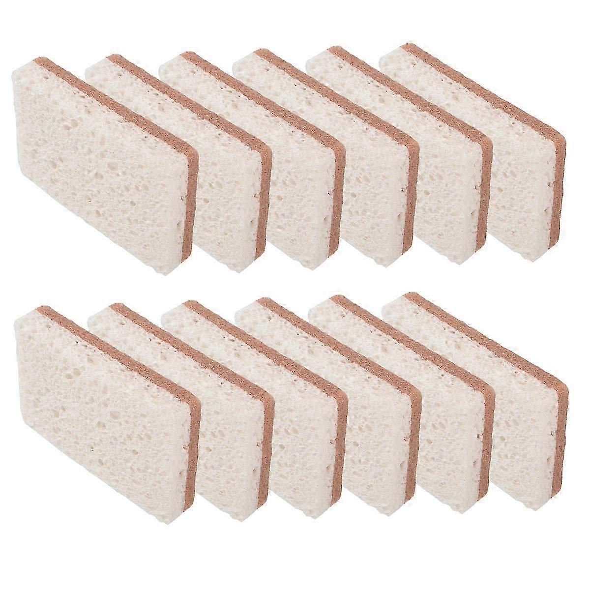 Eco-Friendly Natural Sponges for Dishes 12 Pack - Biodegradable Kitchen Sponge with Compostable Coco