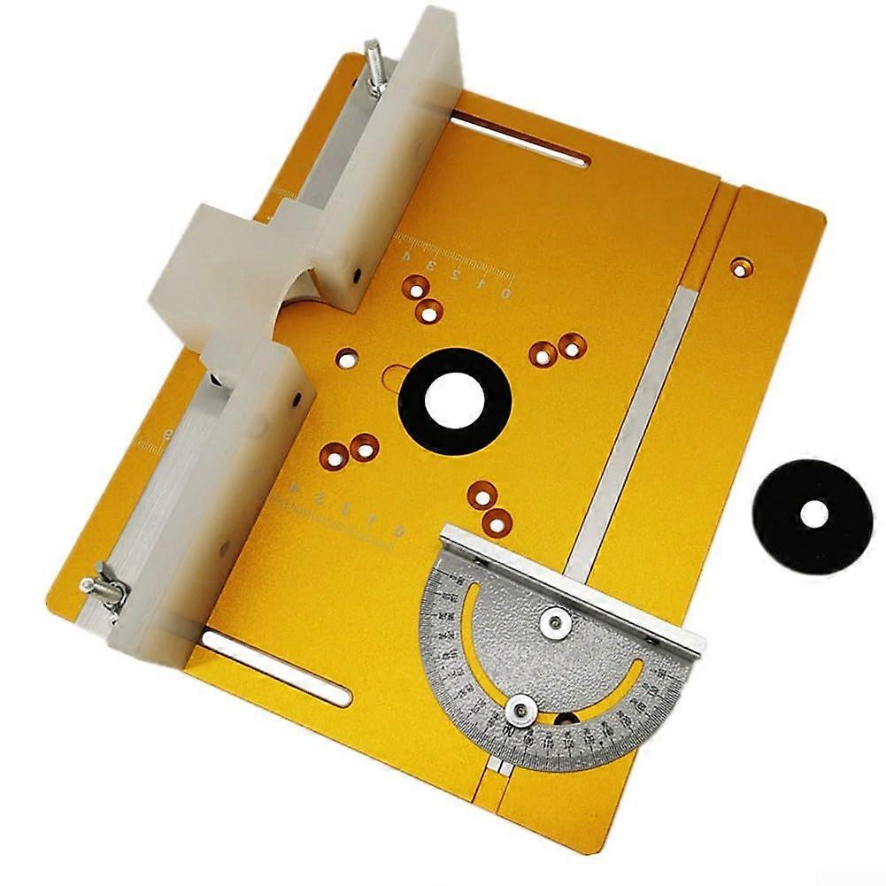 Insertion plate for router tables, accessories for base plate of lifting system, aluminum alloy, double scales (black) gold.