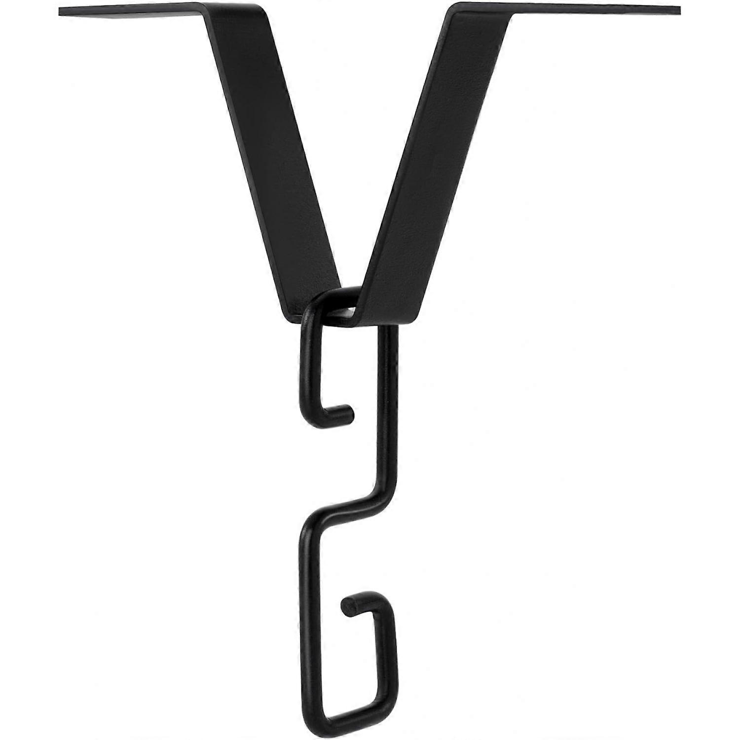 Rain Chain Gutter Adapter Clip - V-Shaped Hook Hanger for Downspout, Alloy Connector for Hanging Rain Chains, Hummingbird Feeders & Flower Pots - Blac