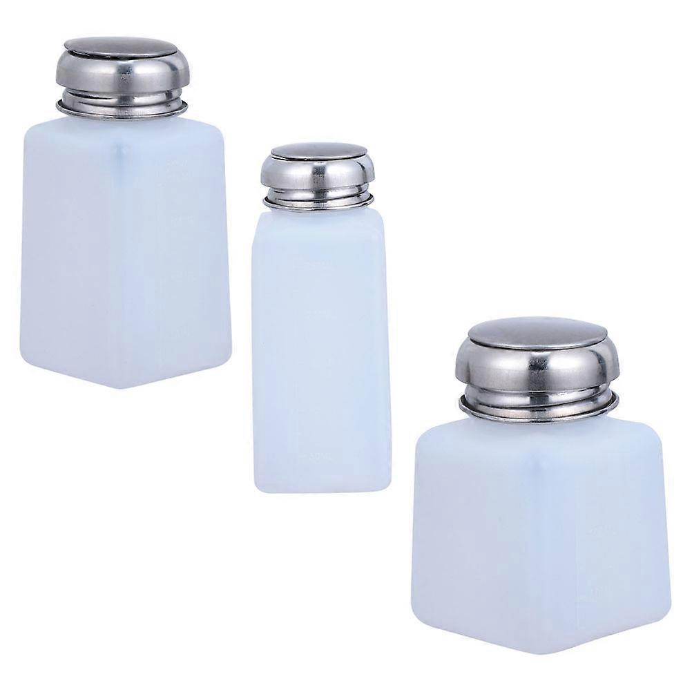 White Plastic Storage Bottle with Simple Push Design Anti-static for Daily Use 3pcs