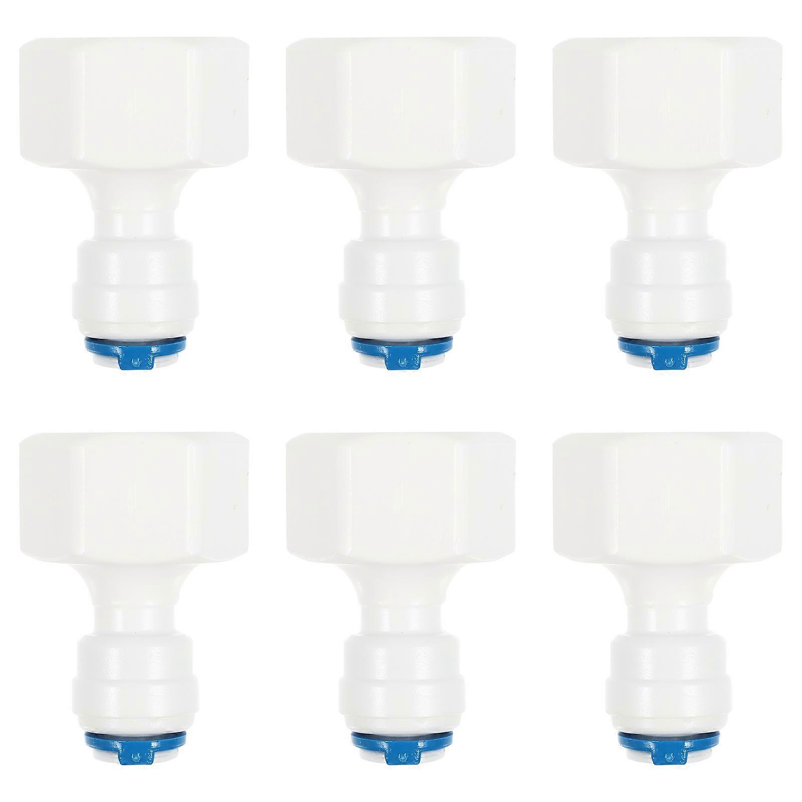 White ABS Water Filter Fitting with Buckle for Reverse Osmosis System and Dispenser 6 Pieces