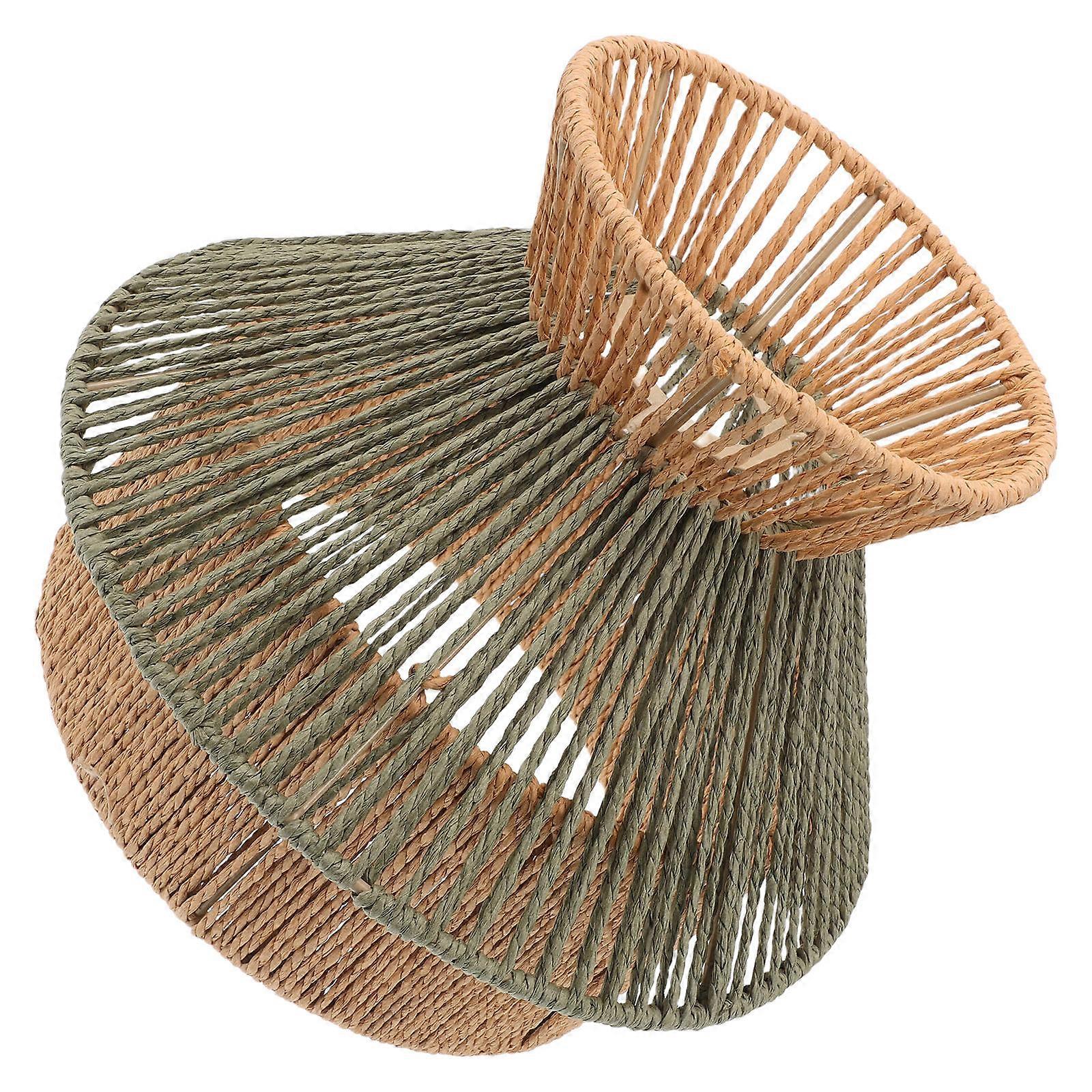 Faux Rattan Woven Lampshade for Home Use Creative Design with Safe Materials Plastic