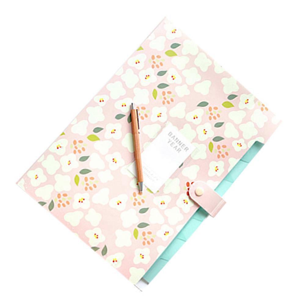 Folder Floral School Use Paper Documents Dust Protection Plastic 1Set