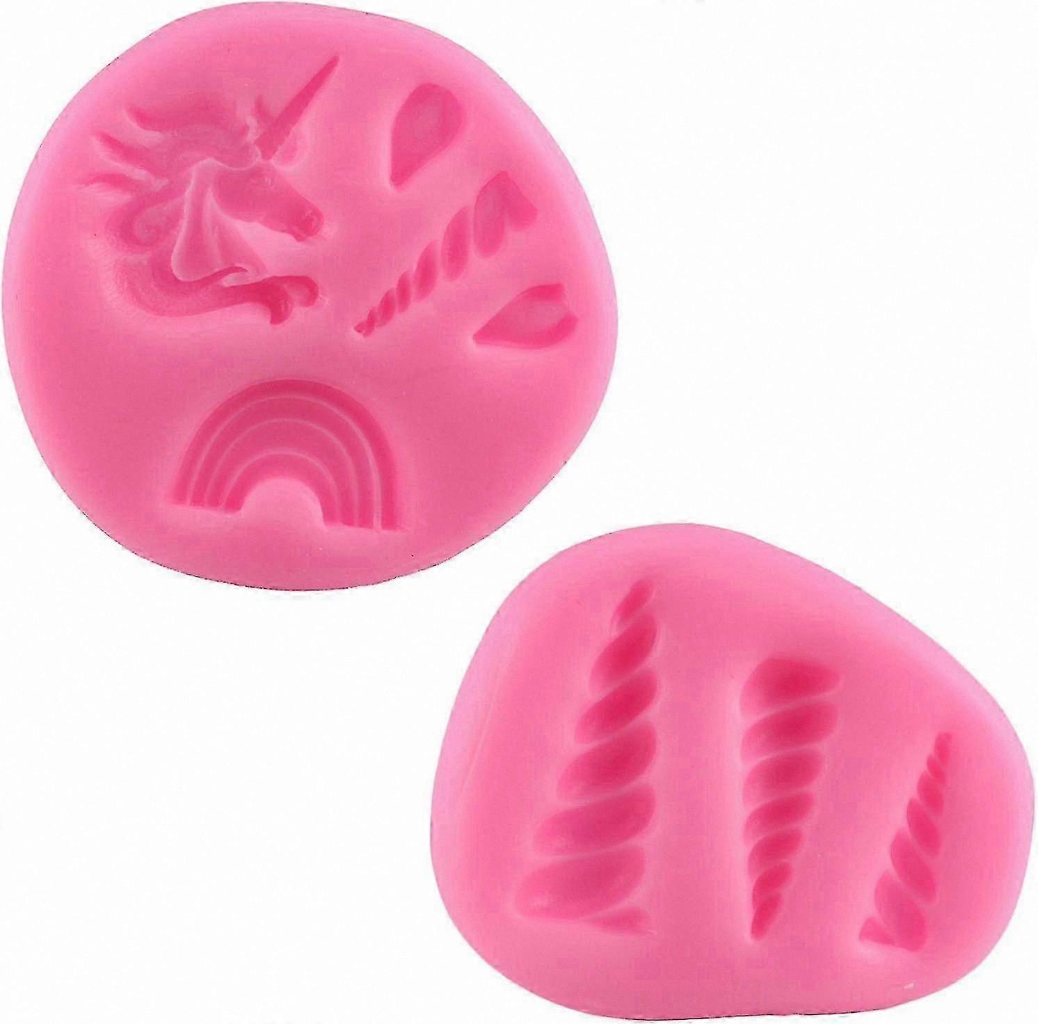Einhornförmige Silikonformen für Zucker und Teig (2er-Set)