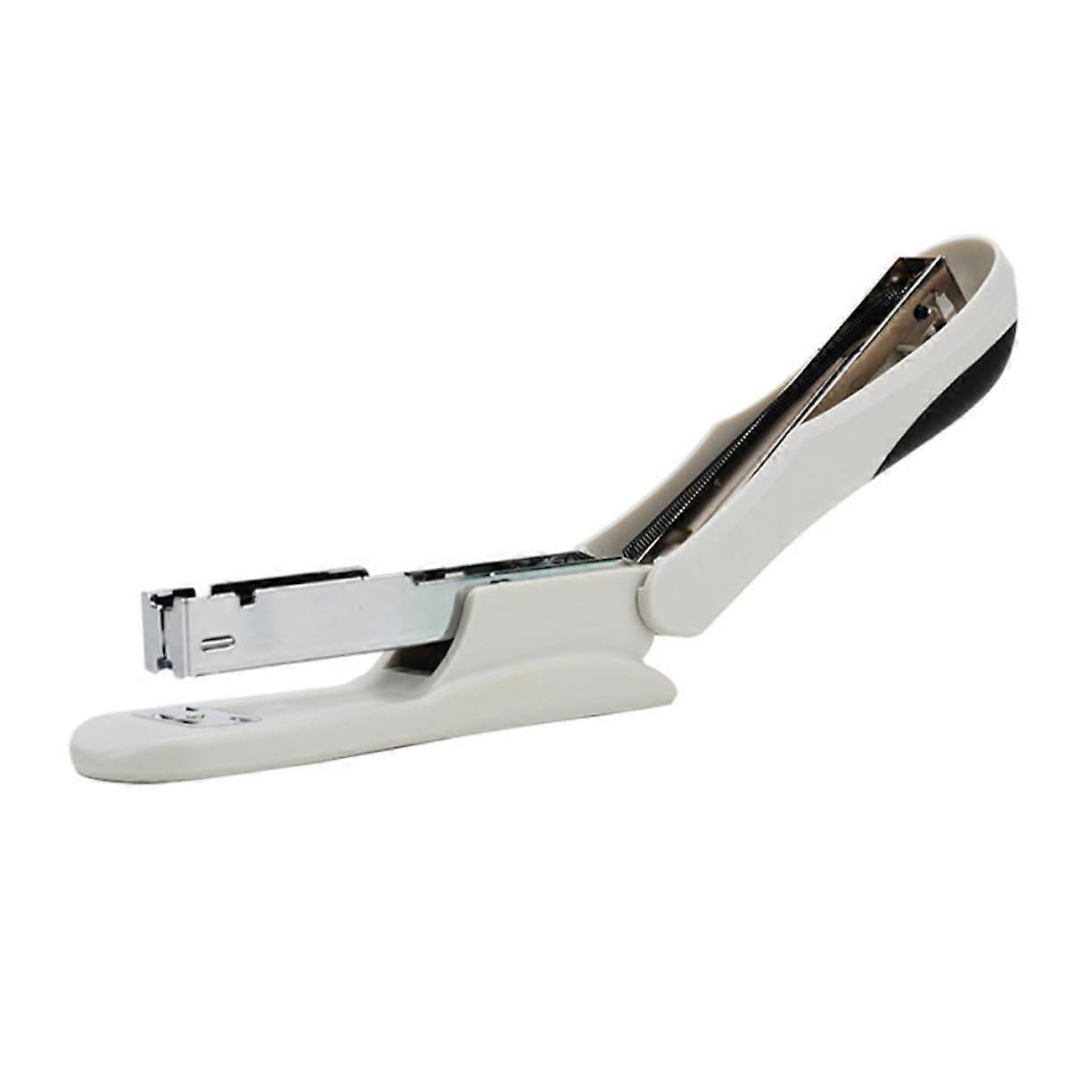 White office stapler, desktop stapler, smooth inner track, bookbinding tool, compact and stapler, easy to carry.
