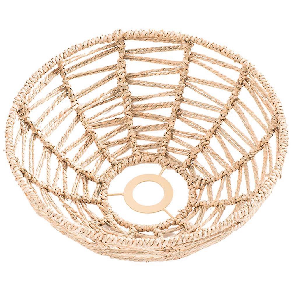 Beige Straw Rope Pendant Lamp Shade for Home Use Woven Design Adds Charm and Texture 10.5 Inches
