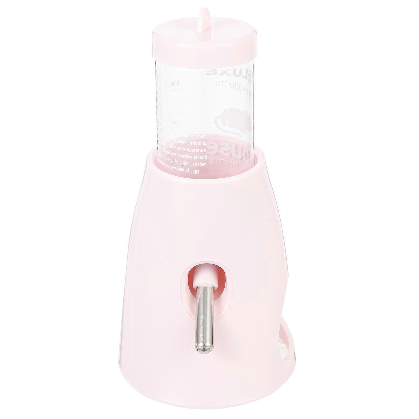 Pink Polypropylene Standing Chinchilla Bottle for Pet Use with Transparent Design and Leak Proof Structure 8.5 Inches