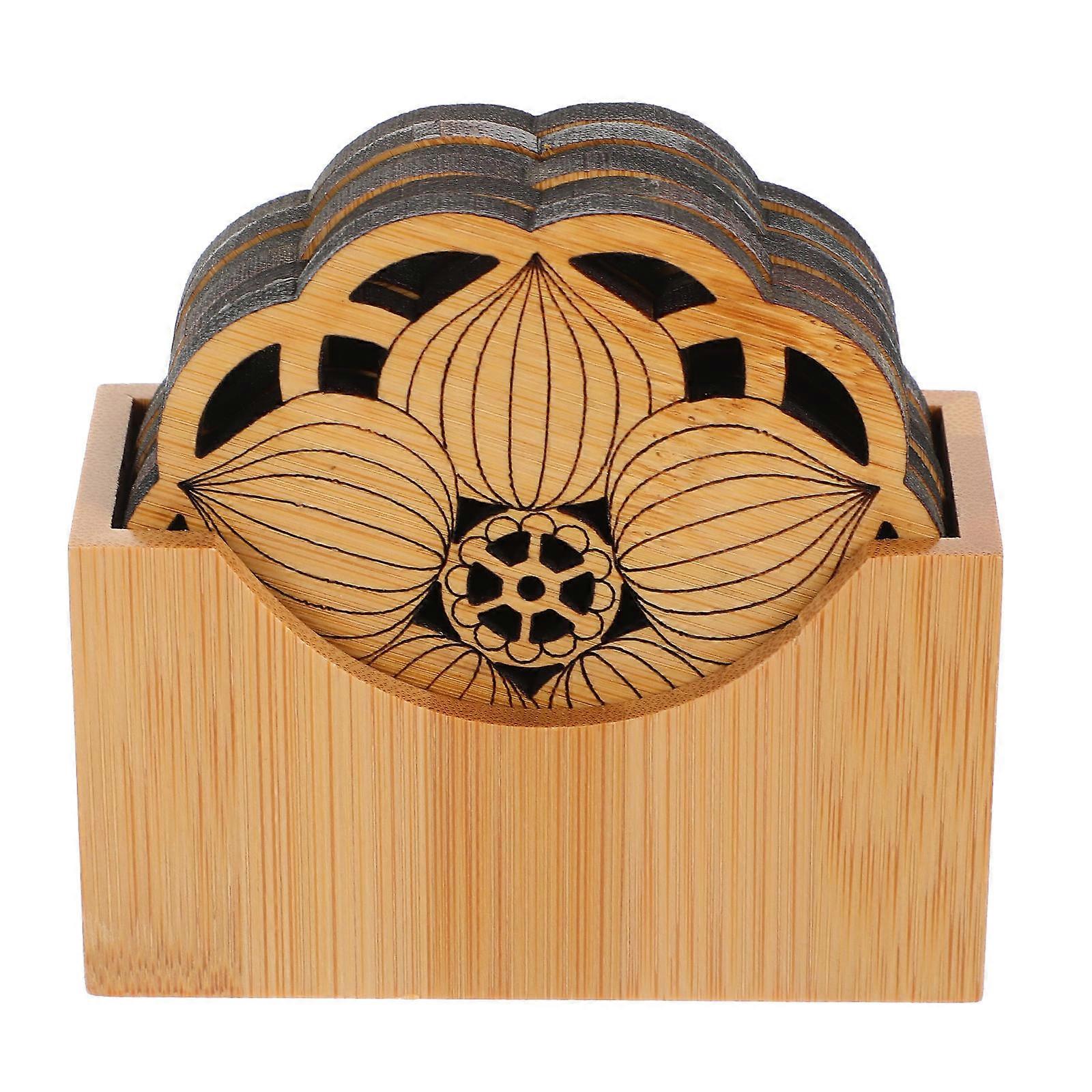 Multi Color Lotus Coasters with Holder for Protection and Tea Table Decoration 1 Set