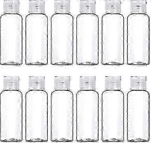 Confezione da 24 bottiglie di plastica trasparente con tappi a scatto per lozioni, creme e shampoo