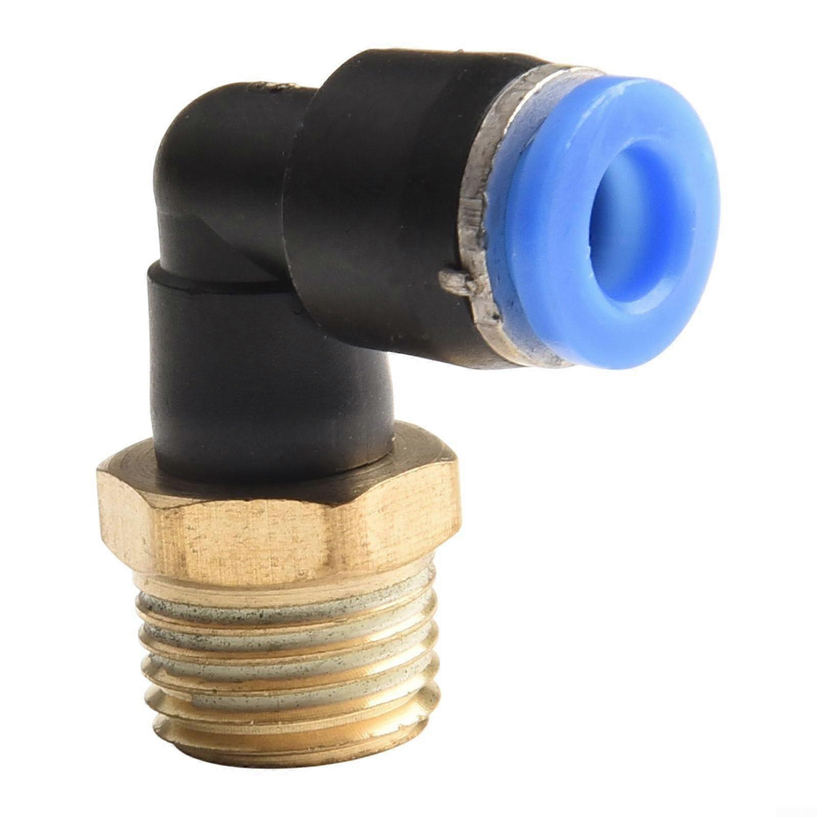 Pneumatic Angle Adapter with Thread PL416 Quick Connector for Airflow Applications PL6-02, 1/4 Inch, Durable Design