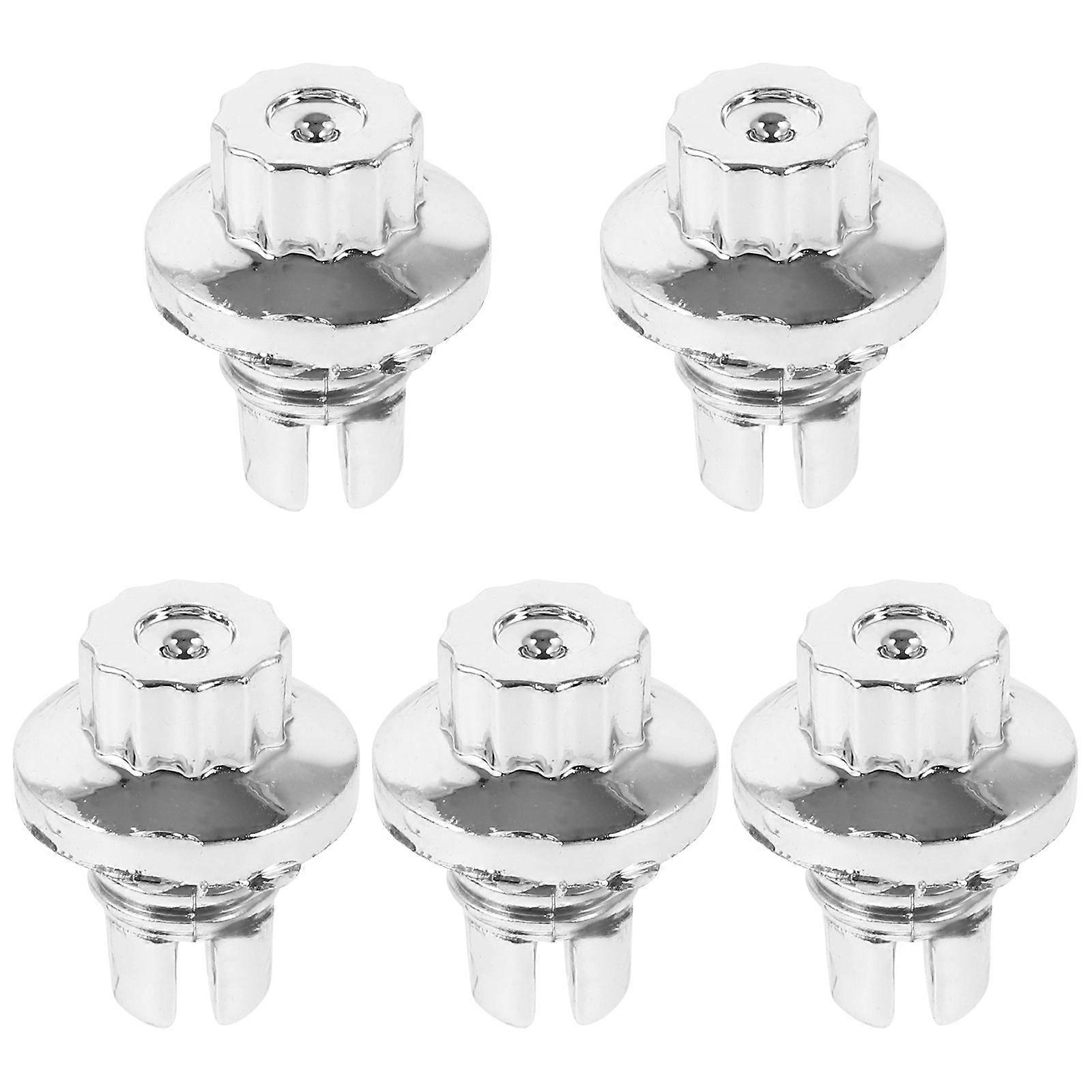 Tire Nuts Set Vehicle Modification Decorative Function Round Silver 5Pcs