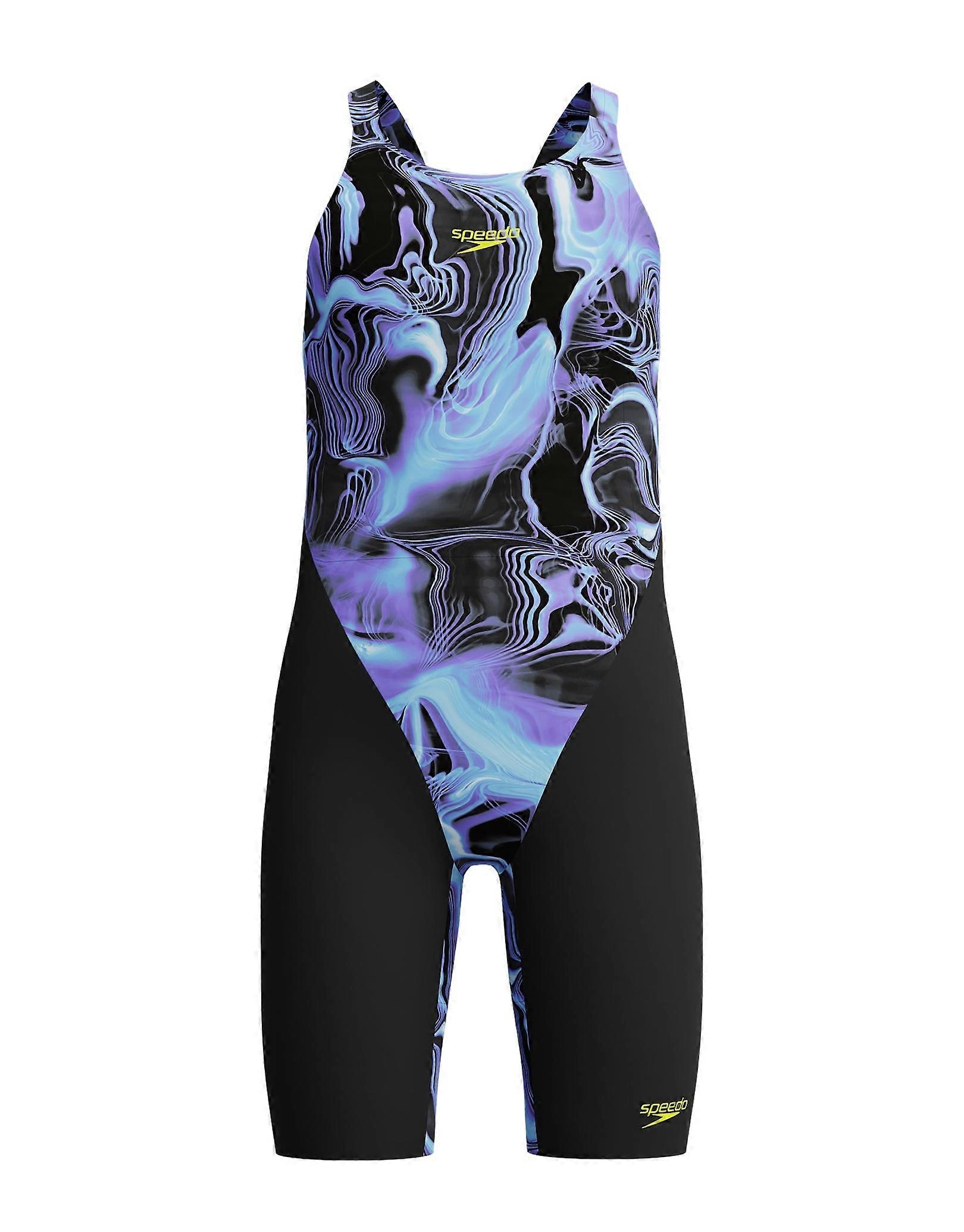 Speedo Girls Fastskin Endurance+ Max Open Back Kneeskin - Blue/Black
