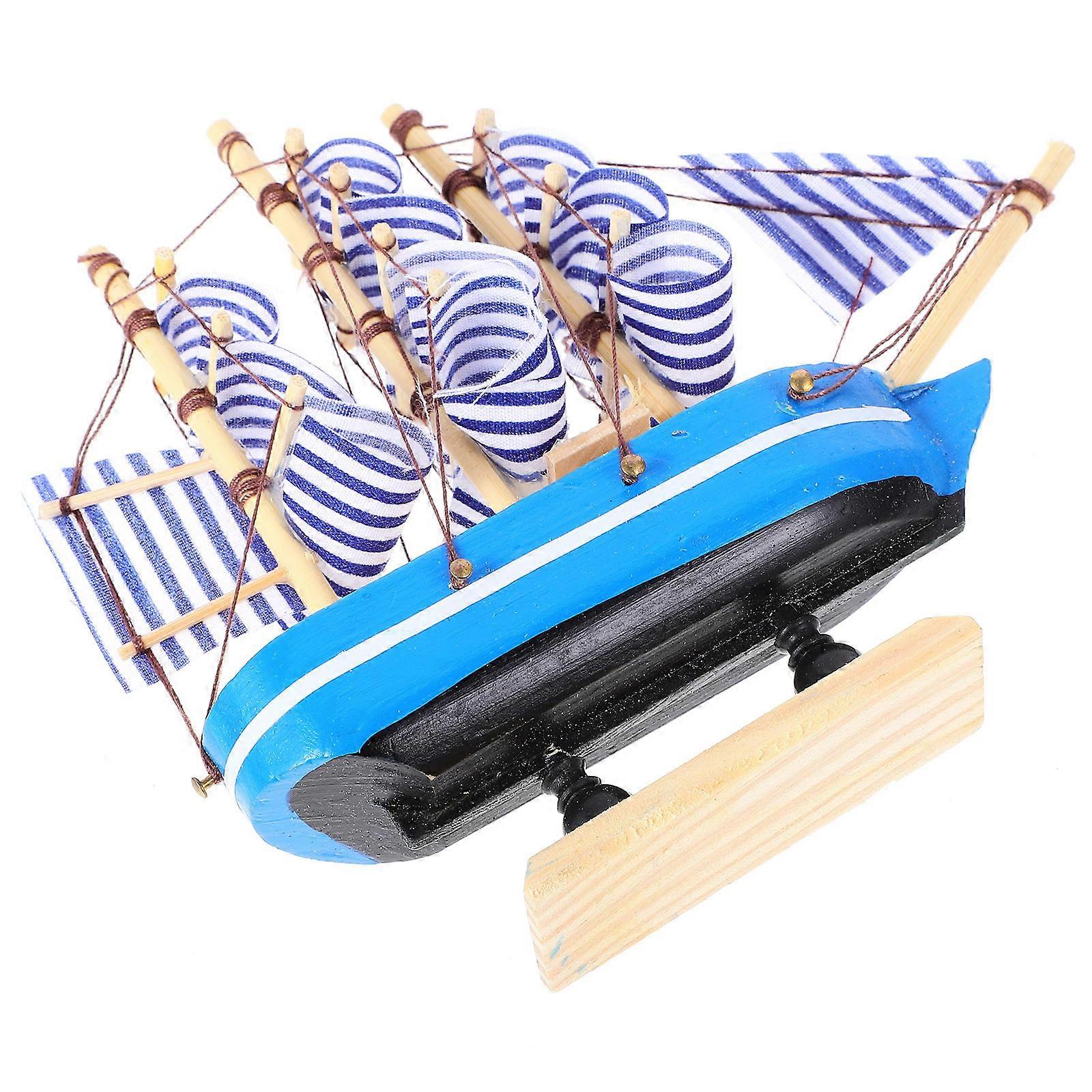 卒業ケーキの装飾装飾的な家と車の装飾のための愛らしい木製ヨットケーキアクセサリー1セット