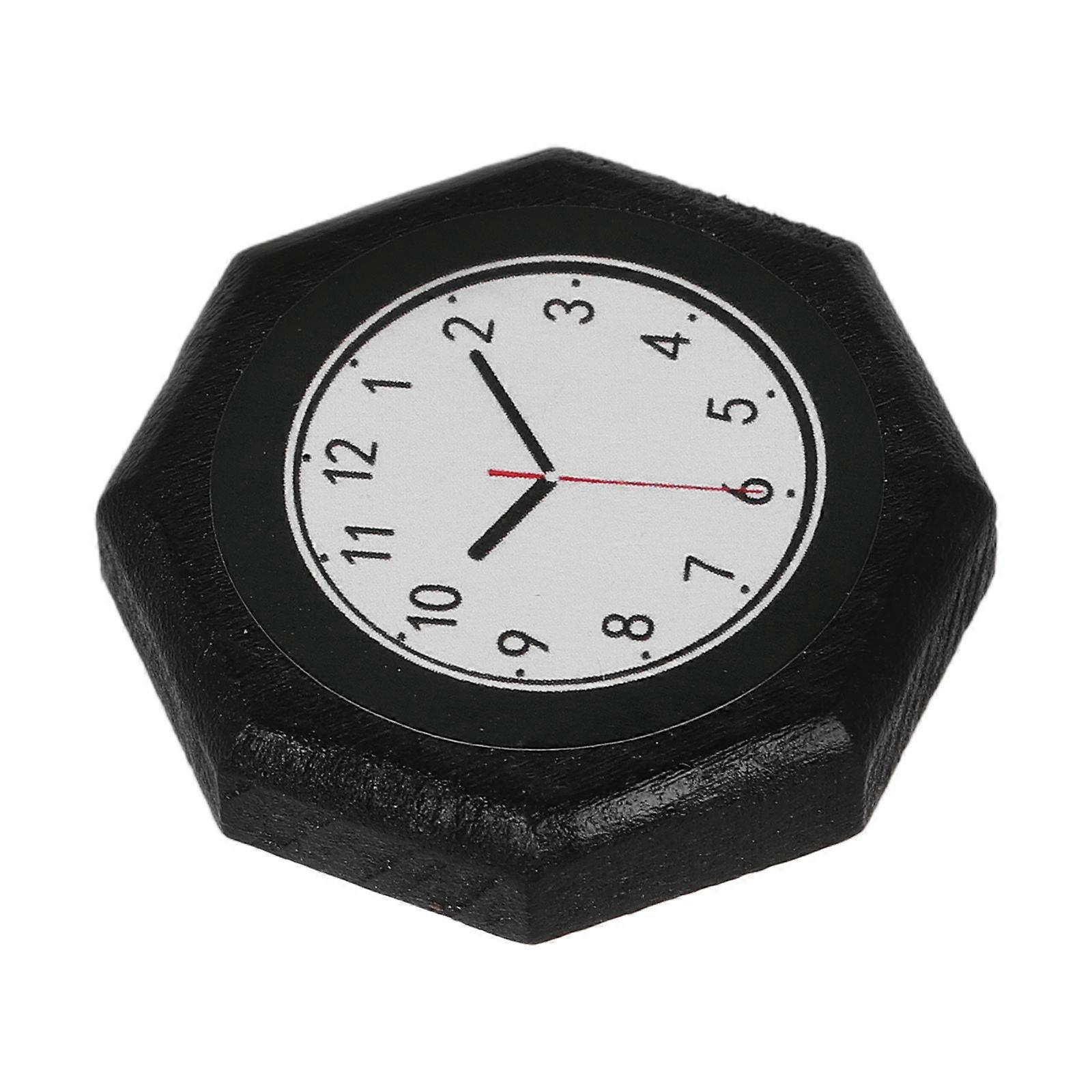 Black Miniature Dollhouse Clock Room Decoration Realistic Design for Home 1:12 Scale