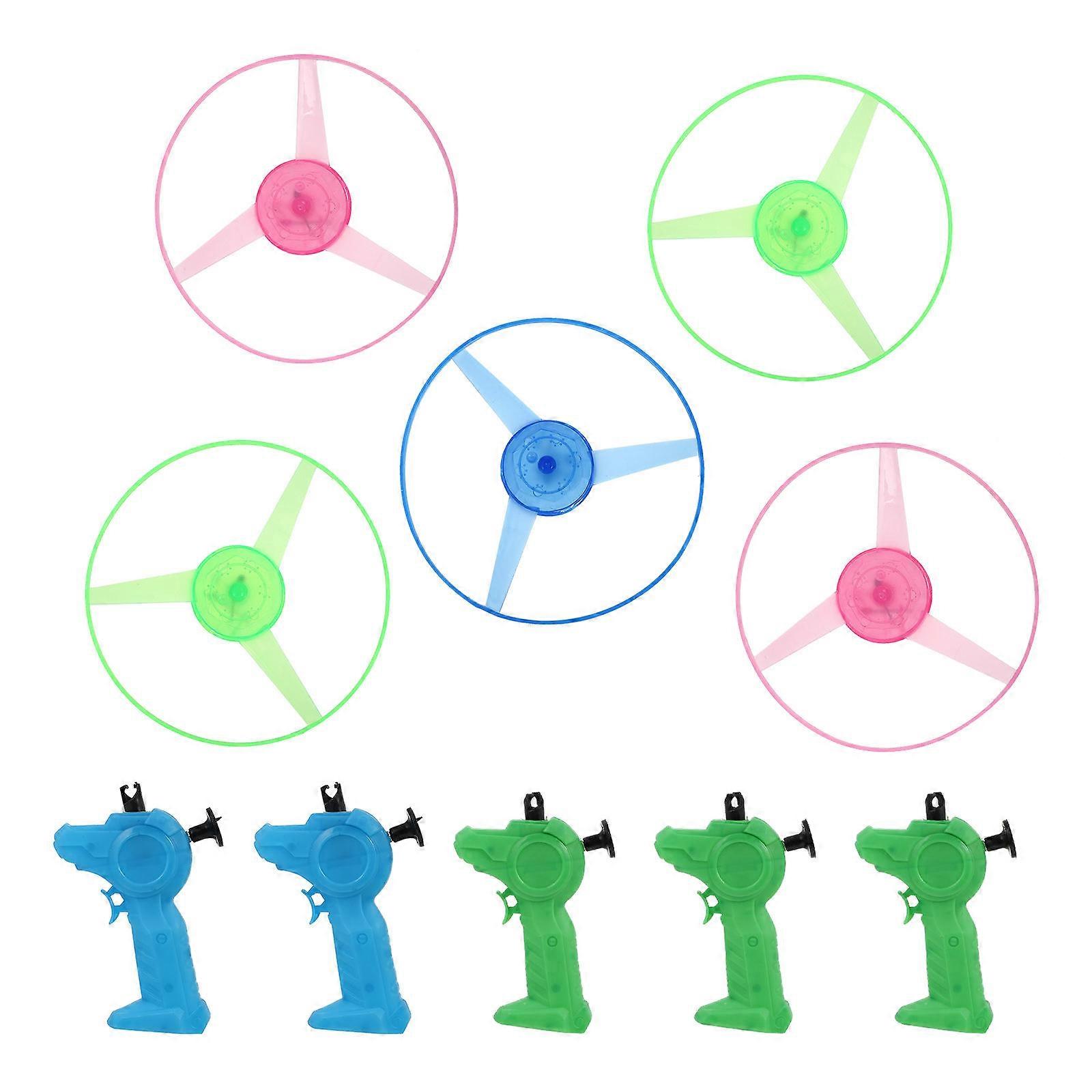Led Lights Flying Disc 5Pcs Kit For Children Outdoor Play Assorted Color Durable Fun Toys