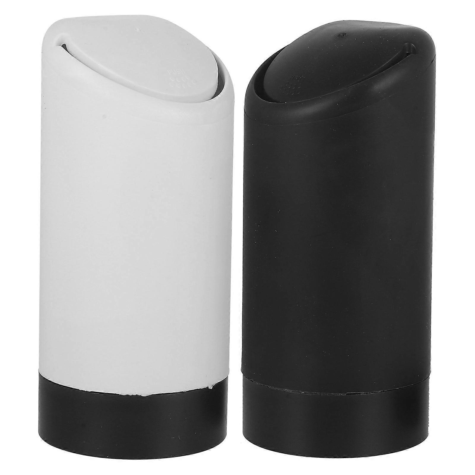 2pcs Portable Car Trash Can with Lid for Home Office or Car Use ABS TPR Material Assorted Color