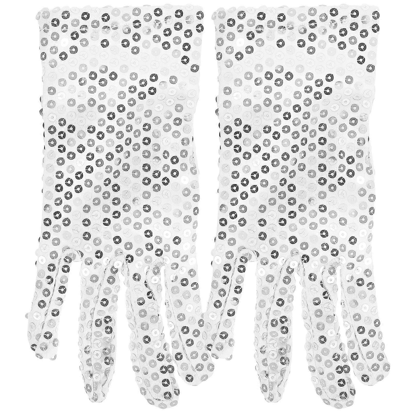 Sequin Gloves For Party 1 Pair Glitter Gloves For Adult Dance Performance Classic Style Comfortable Fabric