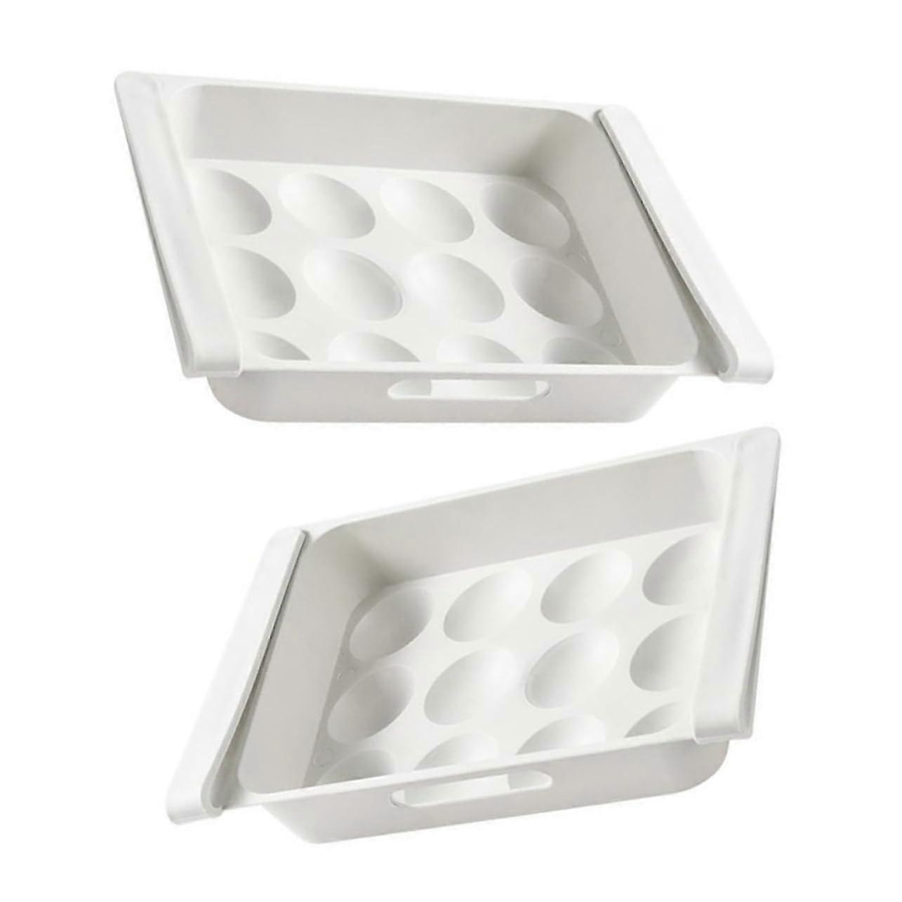 Egg Storage Boxes 2-Pack Refrigerator Organizer With Compartments Stackable Transparent For Kitchen Freshness