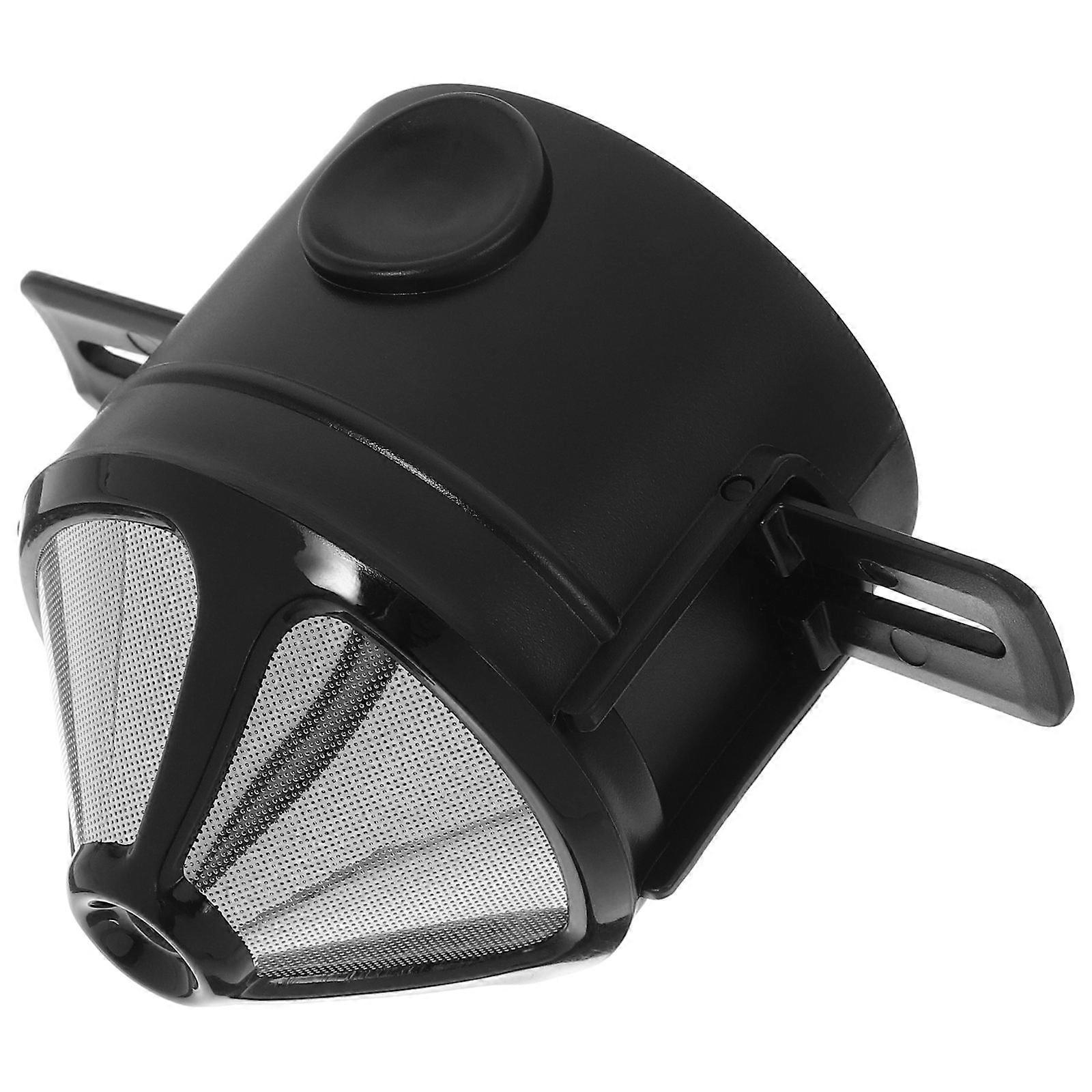 Stainless Steel Coffee Filter Funnel Collapsible Reusable Portable for Home Travel and Camping with Double Layer Mesh Design Black