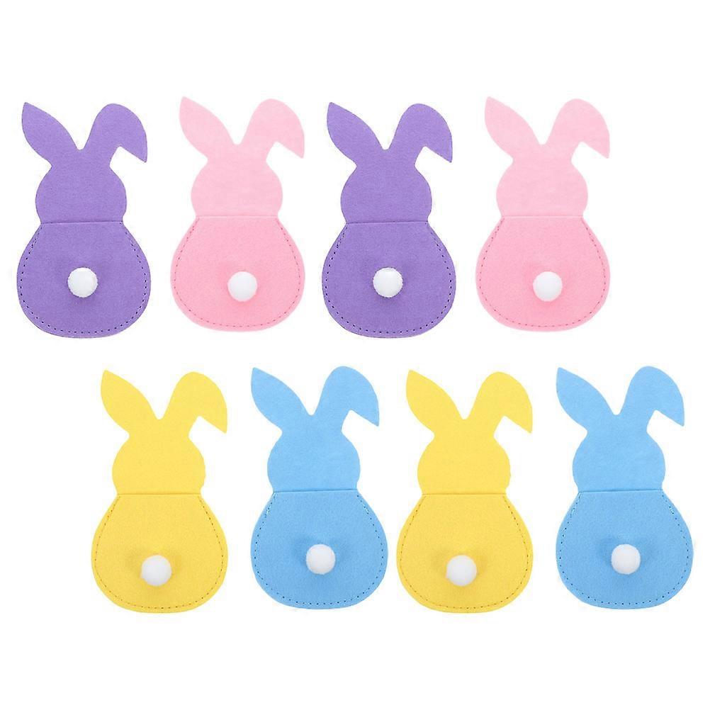 8 Pcs Assorted Color Bunny Rabbit Shaped Protective Cover For Easter Table Decorations And Dinner Parties