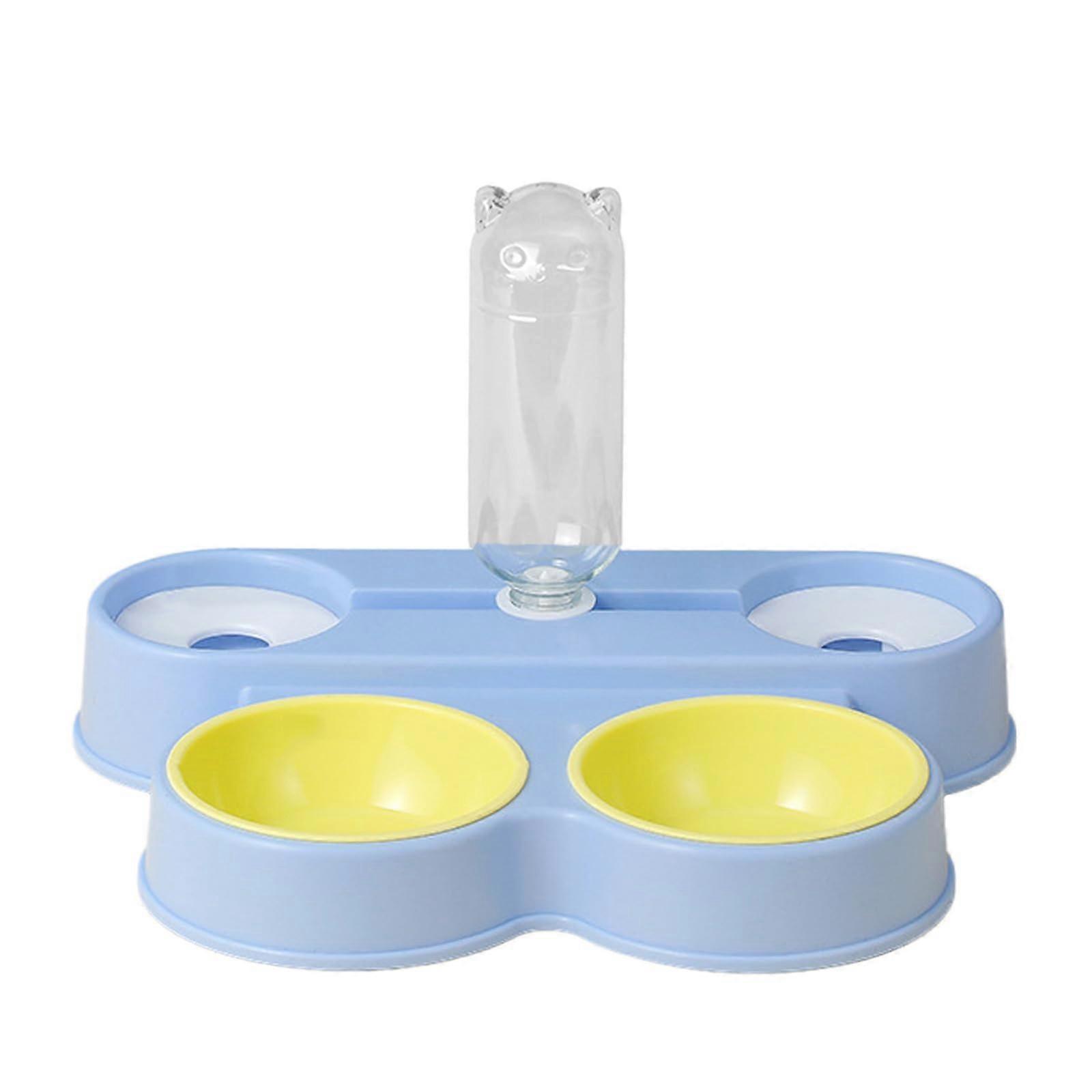 Pet feeder and water dispenser, detachable cat water fountain bowl, food container, automatic bowl sky blue