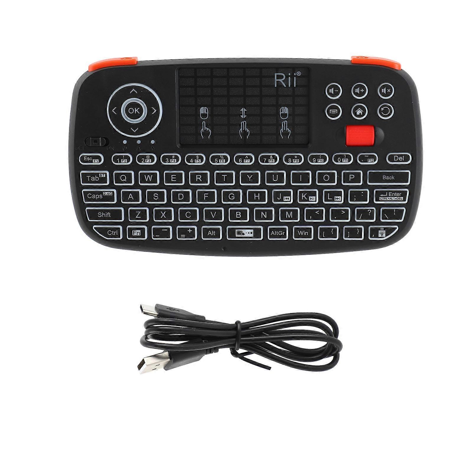 Wireless Keyboard Bluetooth and 2.4GHz Dual Modes Handheld Fingerboard Backlit Mouse Touchpad Remote Control Keyboard Compatible for Win for Android
