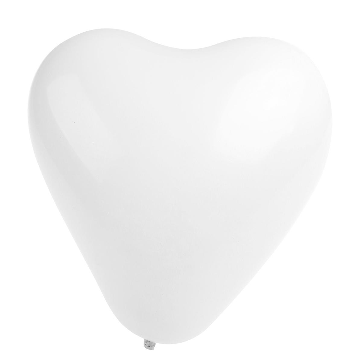 White Heart Shaped Latex Balloons for Party Decoration and Wedding Supplies 10 Inch