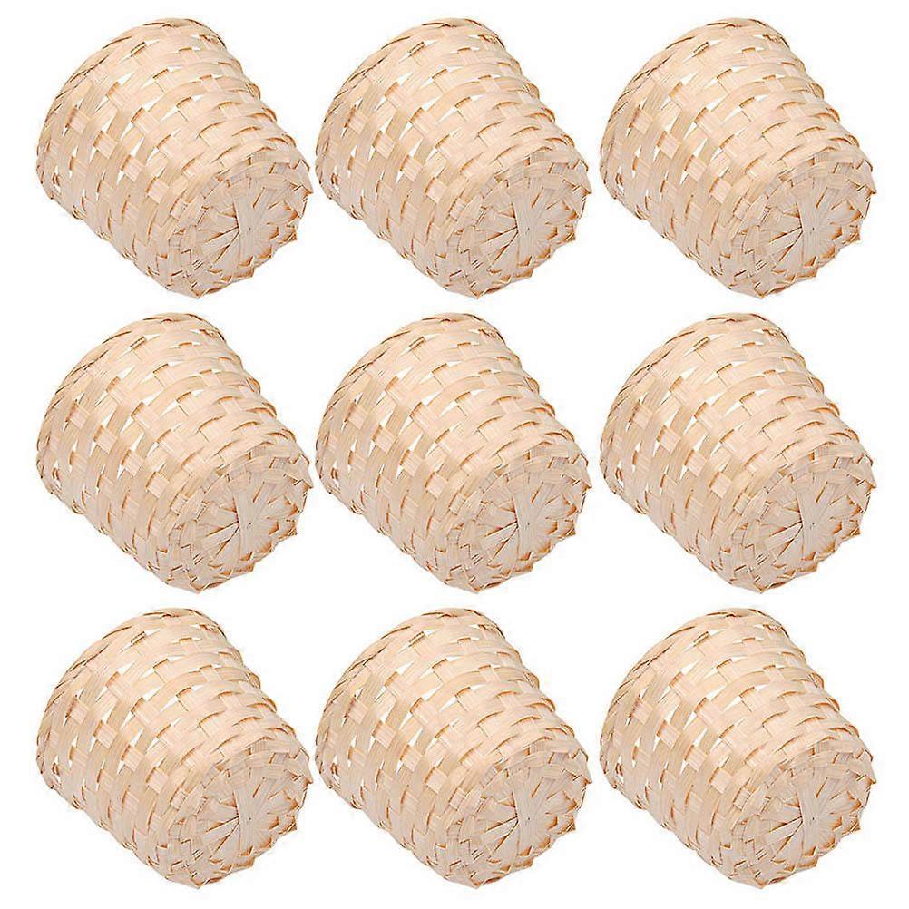 Decorative Bamboo Basket Sundries Organizer for Storage Use 9Pcs Set