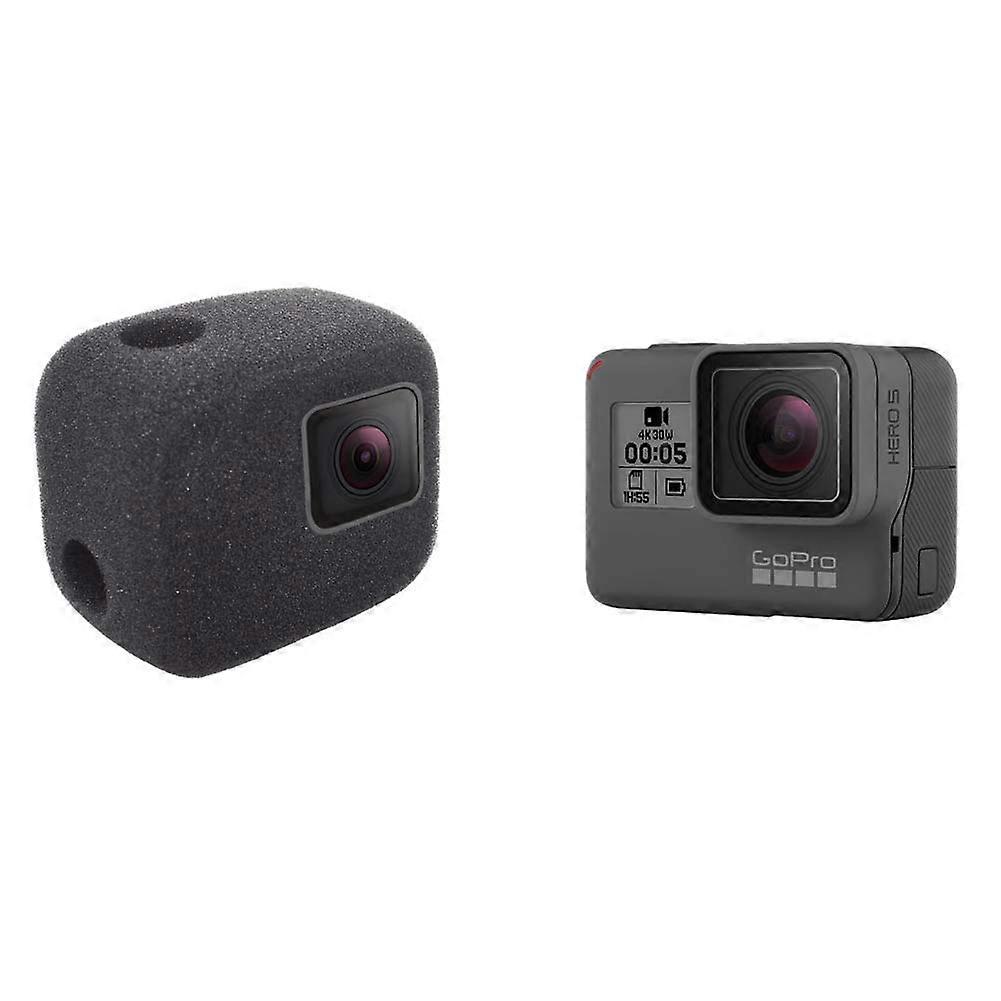 WindSlayer Foam Windscreen Case  Glass Screen Protector Foils Lens  LCD (4 Pack) Compatible for HERO7 HERO6 HERO5 Black HERO 2018 Action Camera