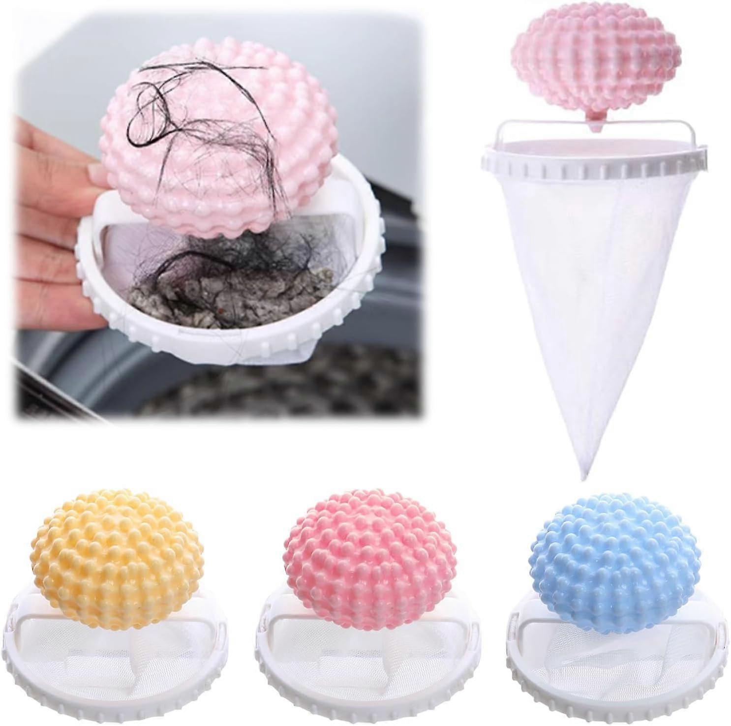 3Pcs-Pet Hair Remover for Laundry,Floating Hair Filtering Mesh Remova