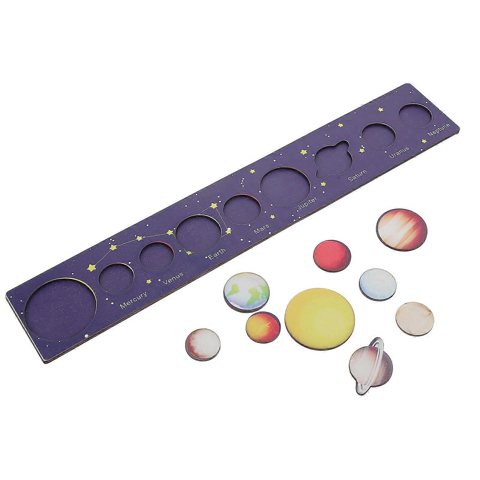 Solar System Planets Puzzle Toy For Children Enhancing Parent-child Interaction With Bright Colors Constructed From Wood 1 Set