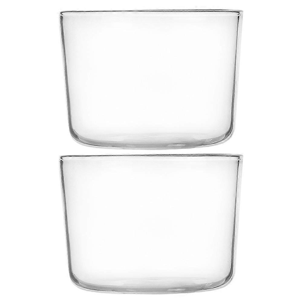 Glass Yogurt Jars 2Pack Transparent Small Cups Ideal For Home Users Designed For Practical Dessert Usage