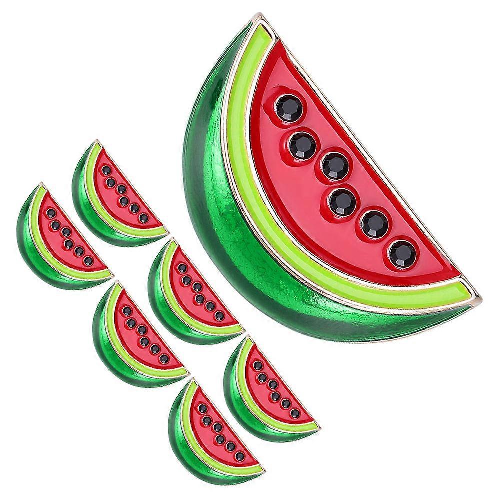 Cute Watermelon Brooch Set 7pcs Playful Cartoon Fruit Lapel Pins for Women, Lightweight Jewelry for Cardigans, Shawls & Scarves Summer Fashion