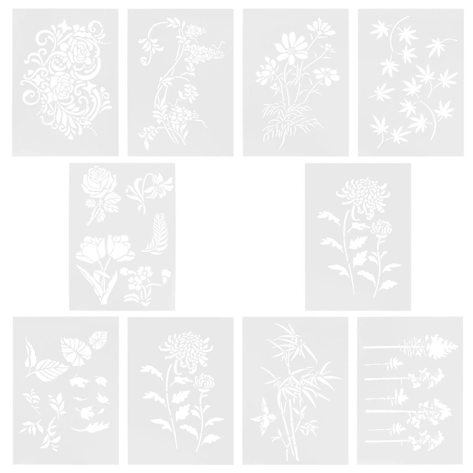 Elegant 10Pcs Leaf Stencil For DIY Painting 22x30cm Suitable For Weddings Anniversaries And Festivals
