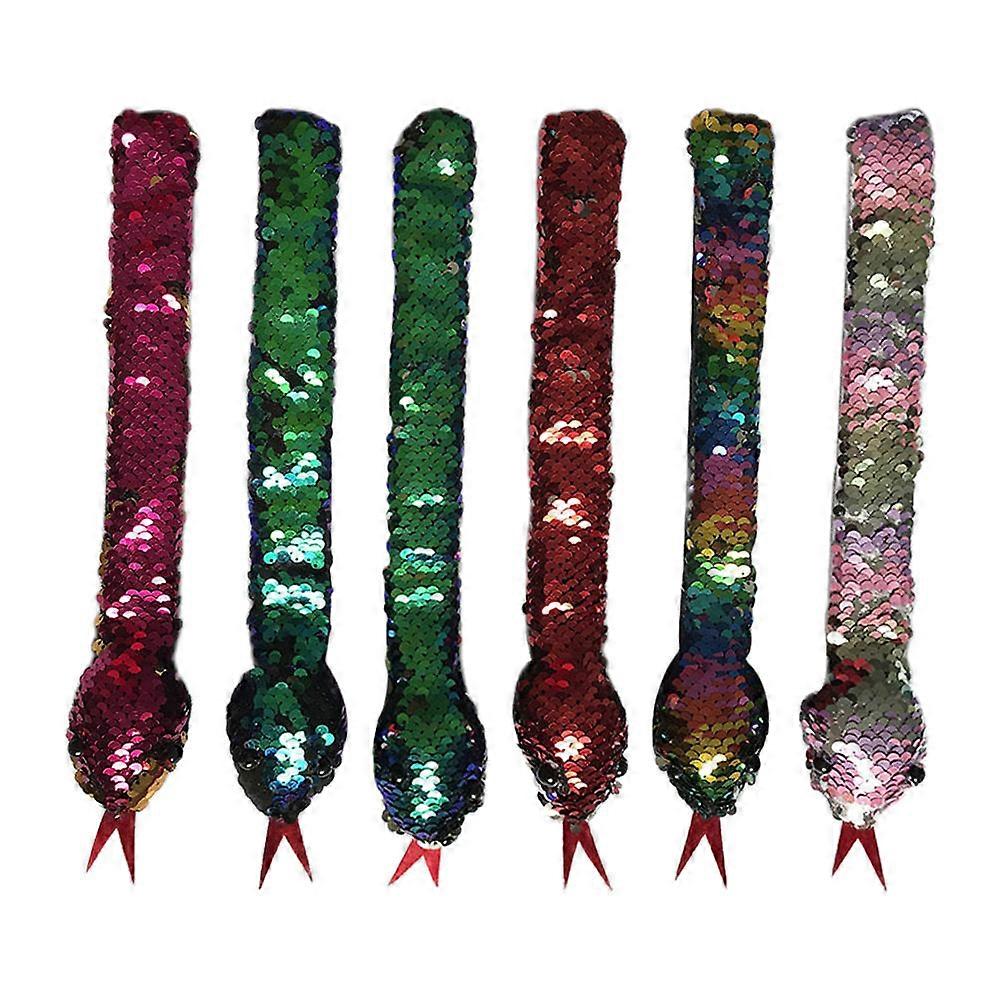 Creative Sequin Snake Wristsbands For Children Perfect For Various Celebrations Including Halloween And Birthdays 6 Pcs