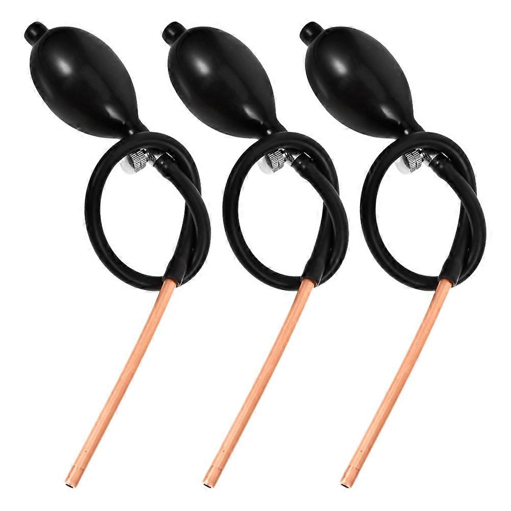 3pcs Manual Sugar Blowing Pump with Copper Tube Tools for Cake Decorating & Creative Fondant Shaping