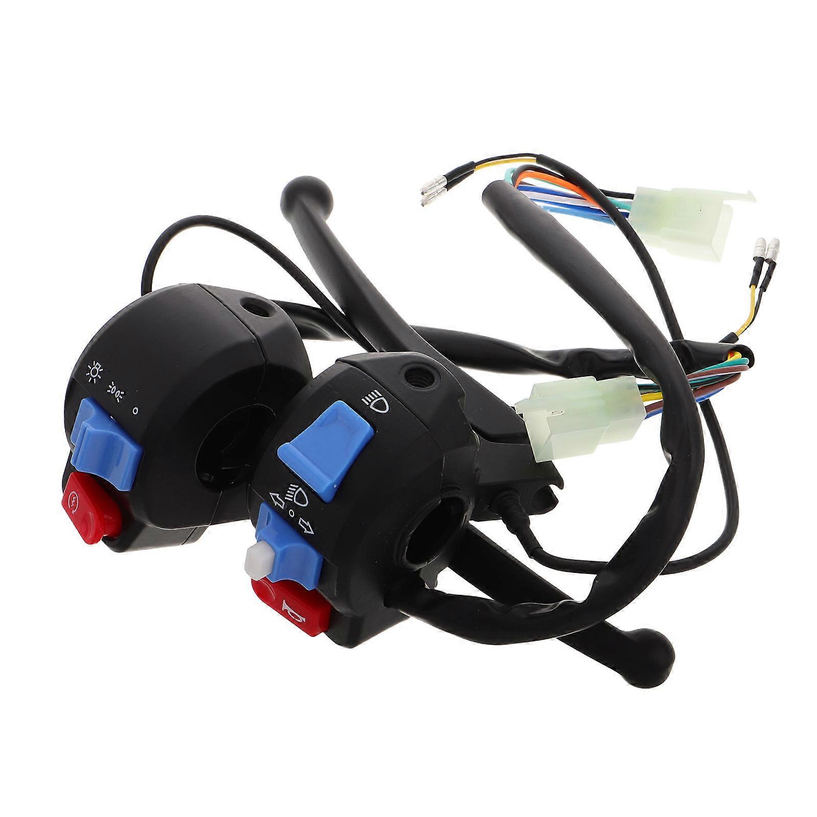 Motorcycle Handlebar Control Switch For Electric Scooter Easy Installation Multi Color Integrated Design Durable Construction 1Pair