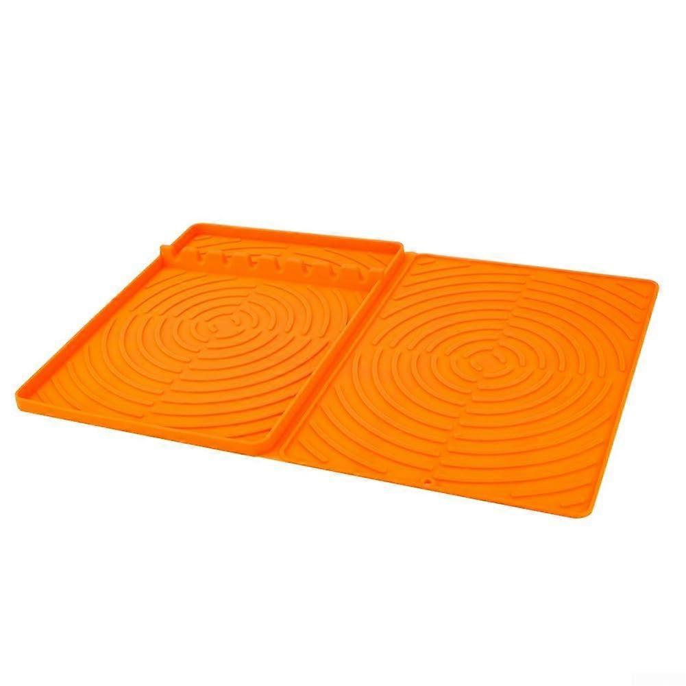 Grill Mat Heat Resistant Non-Stick Coating For Gas and Charcoal Grills, Orange, Multi-Purpose Cooking Utensils Mats